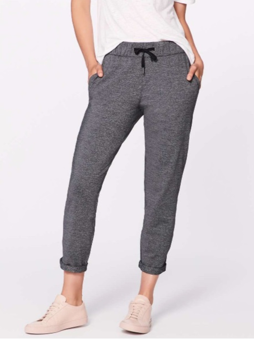 Lululemon On The Fly Pant *28” Sz 6 Heathered Black